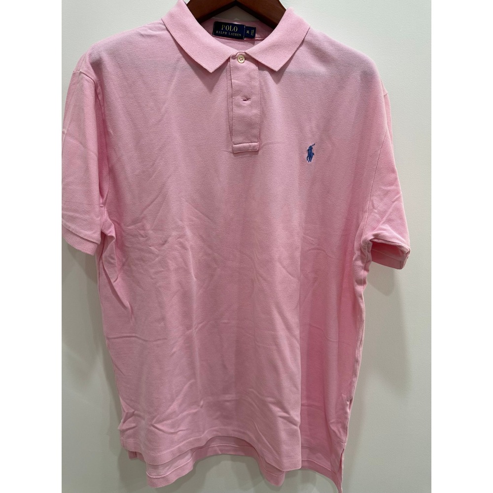 Polo Ralph Lauren Mens XL Pink Short Sleeve Cotton Pique Pony Logo Polo Shirt